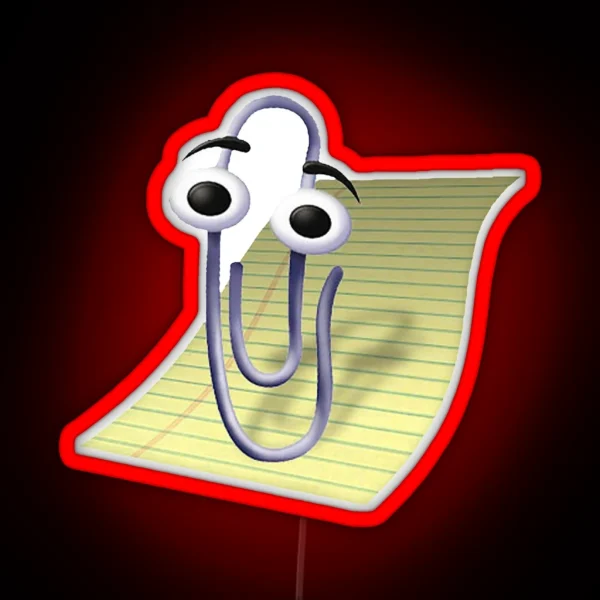 Microsoft Clippy Office Assistant RGB Neon Sign