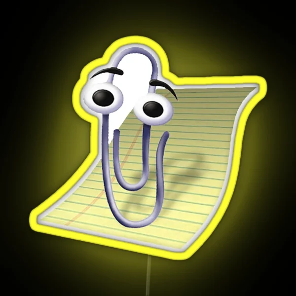 Microsoft Clippy Office Assistant RGB Neon Sign