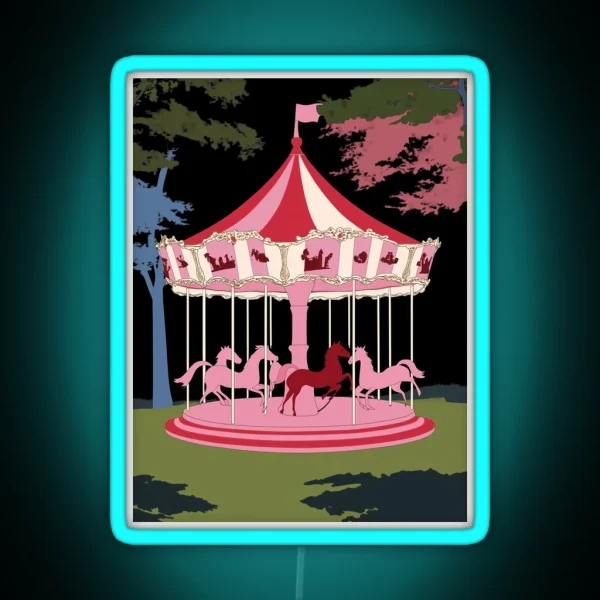 Midnight Carousel Nostalgia In Pink And Red RGB Neon Sign
