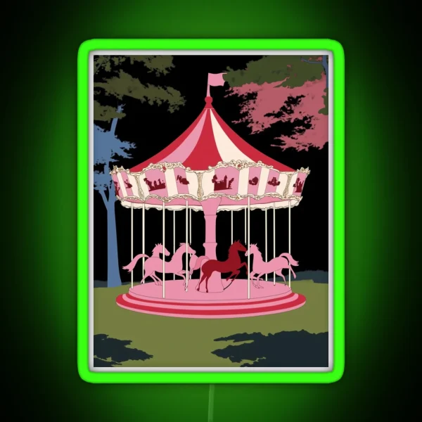 Midnight Carousel Nostalgia In Pink And Red RGB Neon Sign