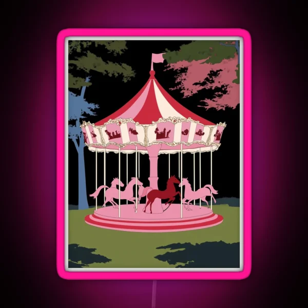 Midnight Carousel Nostalgia In Pink And Red RGB Neon Sign
