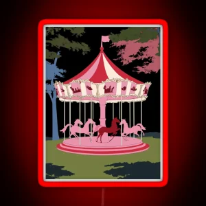 Midnight Carousel Nostalgia In Pink And Red RGB Neon Sign