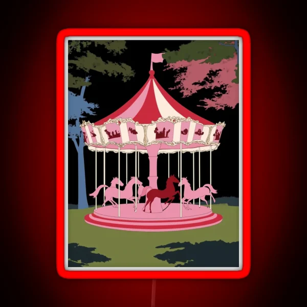 Midnight Carousel Nostalgia In Pink And Red RGB Neon Sign