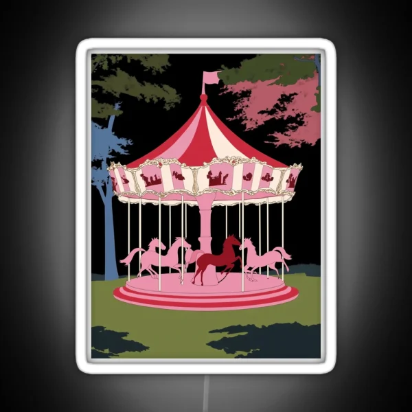 Midnight Carousel Nostalgia In Pink And Red RGB Neon Sign