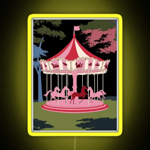 Midnight Carousel Nostalgia In Pink And Red RGB Neon Sign