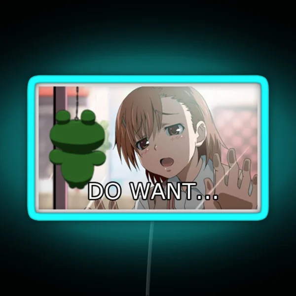 Mikoto Misaka Do Want Meme RGB Neon Sign