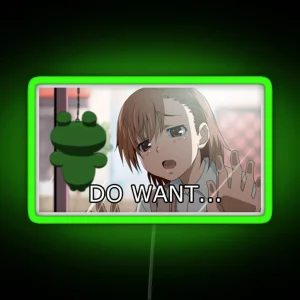 Mikoto Misaka Do Want Meme RGB Neon Sign