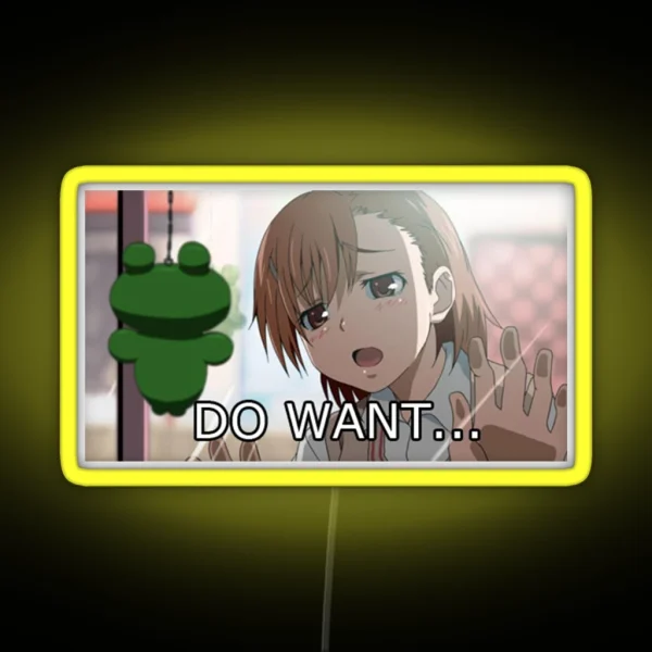 Mikoto Misaka Do Want Meme RGB Neon Sign