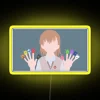 mikoto misaka certain scientific railgun rgb neon sign yellow
