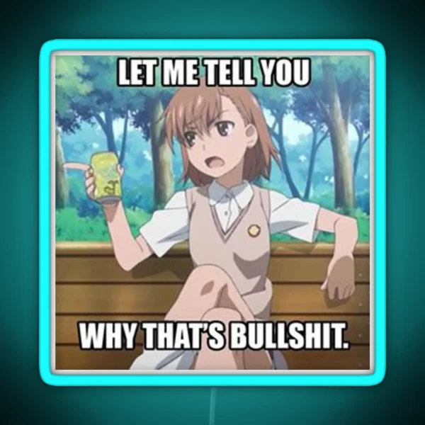 Mikoto Misaka Meme RGB Neon Sign