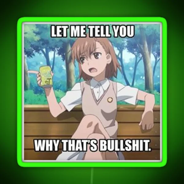 Mikoto Misaka Meme RGB Neon Sign
