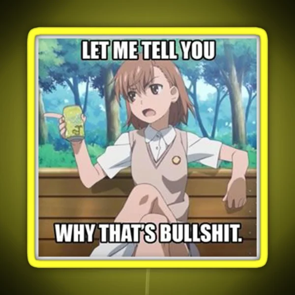 Mikoto Misaka Meme RGB Neon Sign