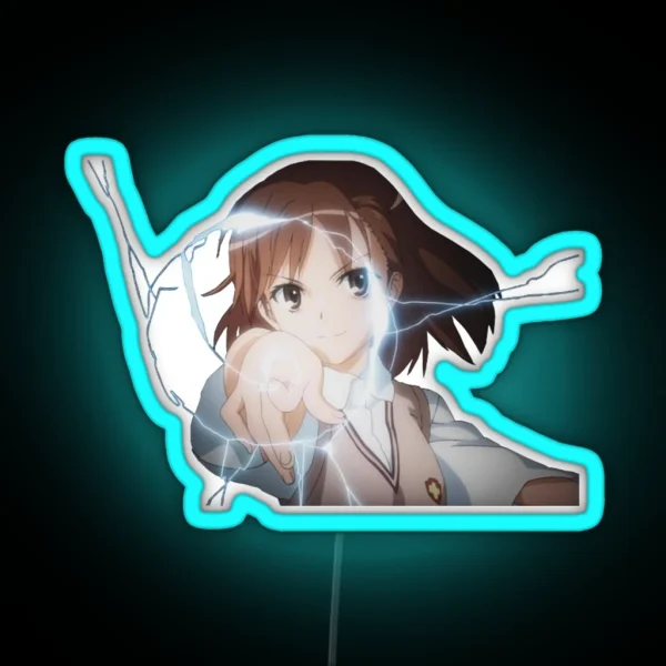 Mikoto Misaka Shock Design RGB Neon Sign
