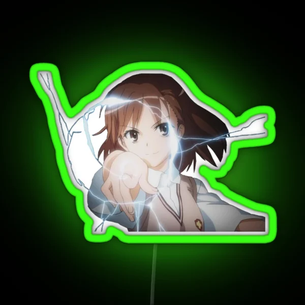 Mikoto Misaka Shock Design RGB Neon Sign