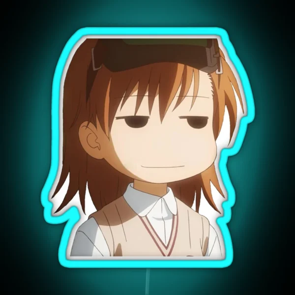 Mikoto Misaka Smug Meme RGB Neon Sign