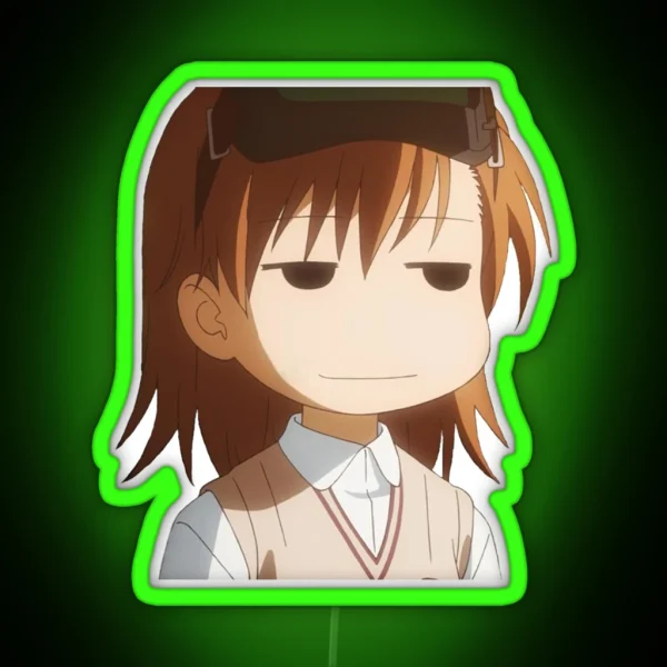 Mikoto Misaka Smug Meme RGB Neon Sign