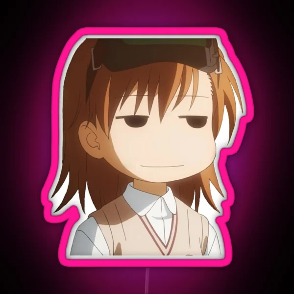 Mikoto Misaka Smug Meme RGB Neon Sign