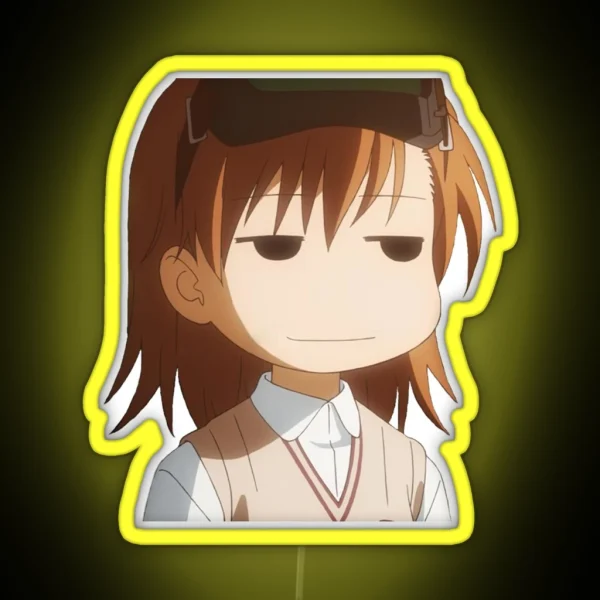 Mikoto Misaka Smug Meme RGB Neon Sign