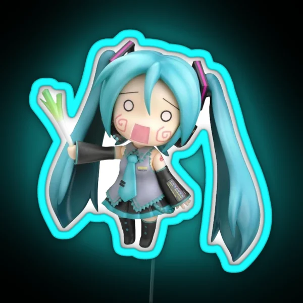 Miku Leek Figure RGB Neon Sign