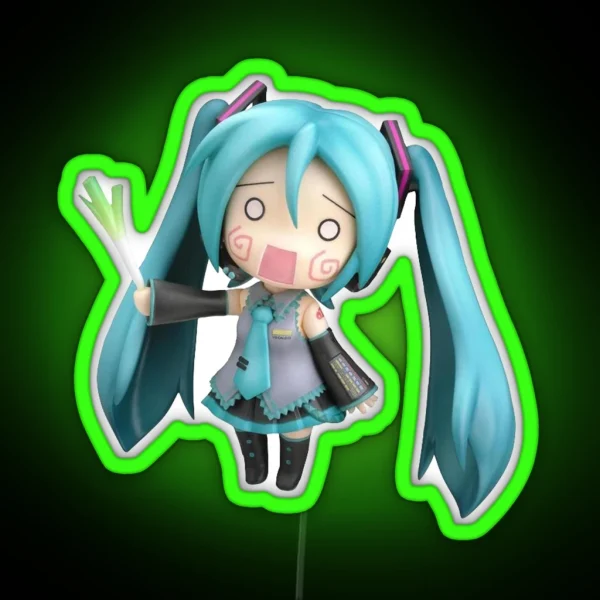 Miku Leek Figure RGB Neon Sign