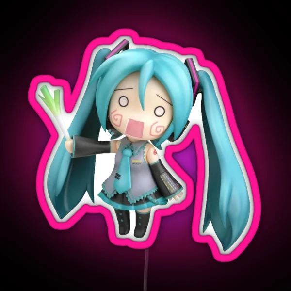 Miku Leek Figure RGB Neon Sign