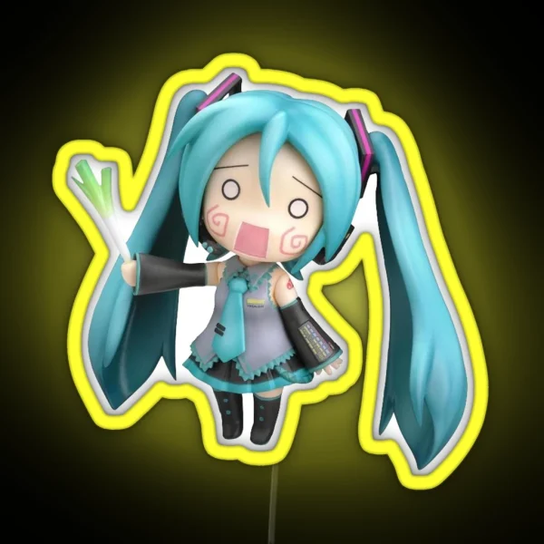 Miku Leek Figure RGB Neon Sign