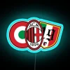 neon sign in milan curva south rgb blue light