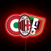 milan curva south neon sign rgb red