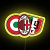 Neon Sign at Curva South Milan - RGB Yellow Stadium Lighting