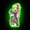 military anime girl neon sign rgb green