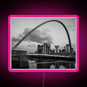 Millenium Bridge And Baltic Gallery Gateshead Newcastle RGB Neon Sign