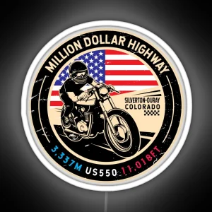 Million Dollar Highway Colorado Motorcycle RGB Neon Sign