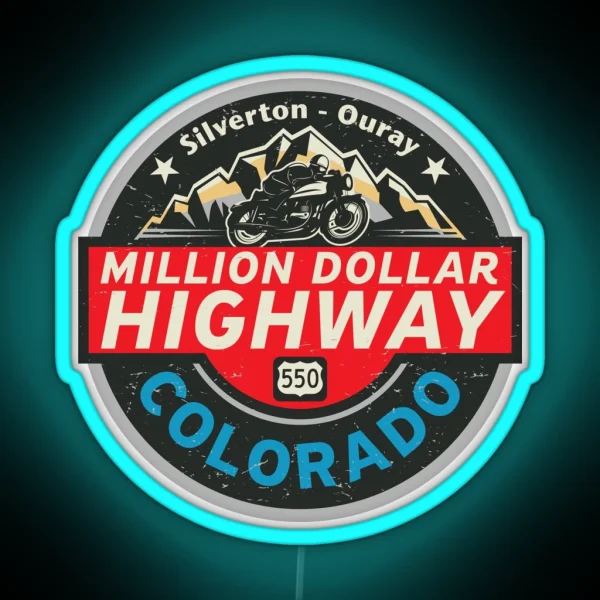 Million Dollar Highway Colorado RGB Neon Sign