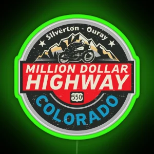 Million Dollar Highway Colorado RGB Neon Sign