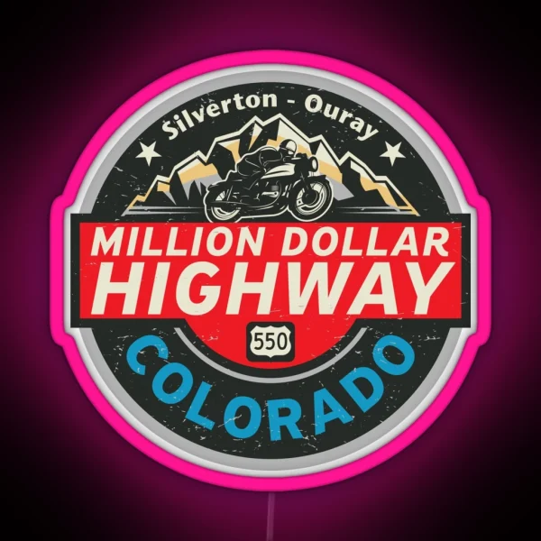 Million Dollar Highway Colorado RGB Neon Sign