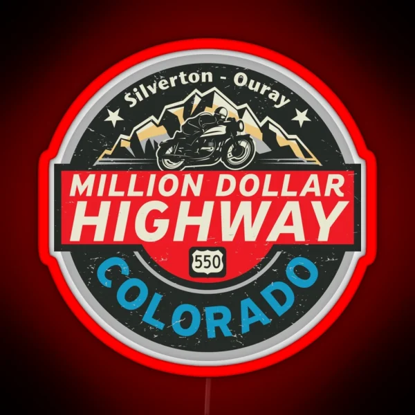 Million Dollar Highway Colorado RGB Neon Sign