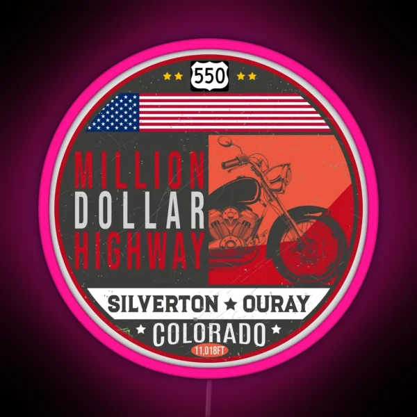 Million Dollar Highway Colorado Route 550 RGB Neon Sign