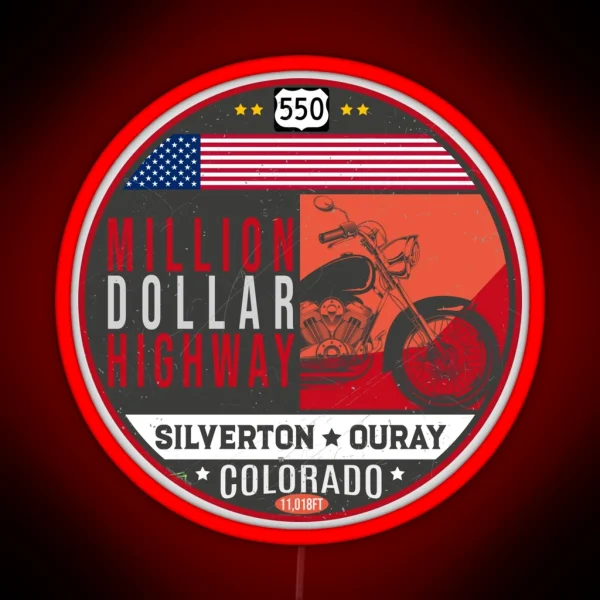 Million Dollar Highway Colorado Route 550 RGB Neon Sign