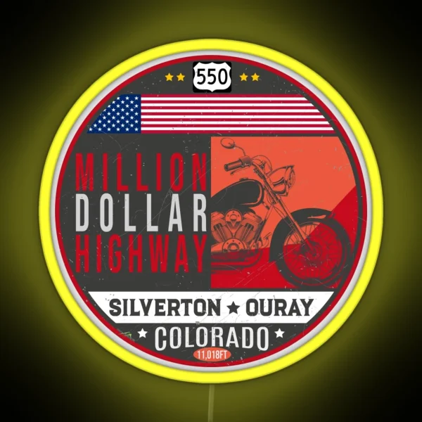 Million Dollar Highway Colorado Route 550 RGB Neon Sign