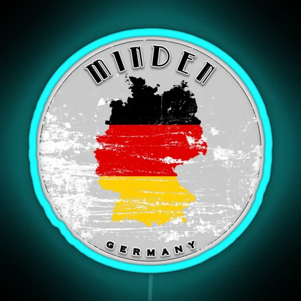 Minden Germany Flag Worn RGB Neon Sign