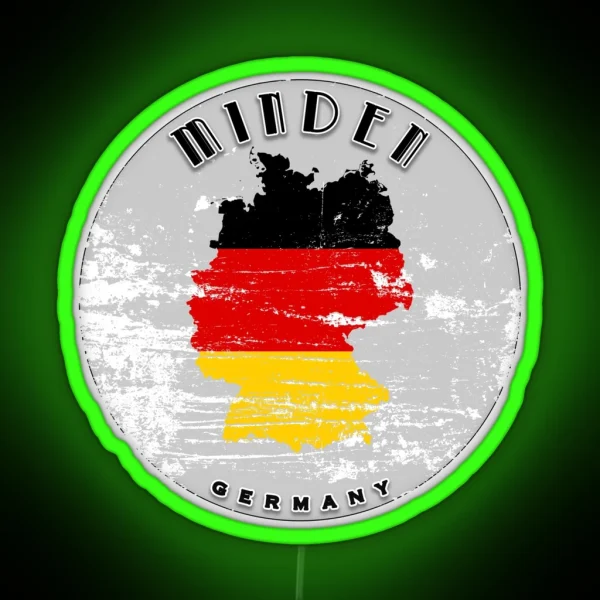 Minden Germany Flag Worn RGB Neon Sign