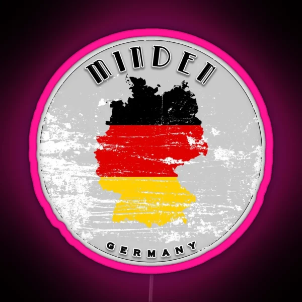 Minden Germany Flag Worn RGB Neon Sign
