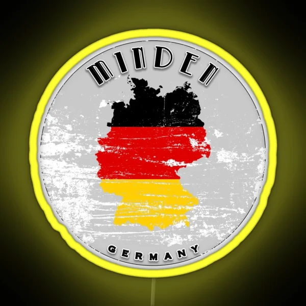 Minden Germany Flag Worn RGB Neon Sign