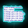 mindfulness grounding technique neon sign with rgb blue lighting effects