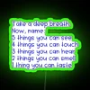 mindfulness grounding technique vibrant neon sign with rgb colors and green tones
