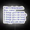 mindfulness grounding technique neon sign with rgb colors | white background