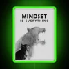 mindset is everything vibrant neon rgb sign in bright green