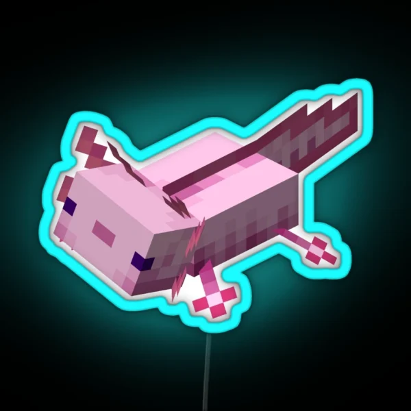 Minecraft Axolotl RGB Neon Sign