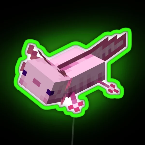 Minecraft Axolotl RGB Neon Sign