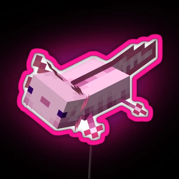 Minecraft Axolotl RGB Neon Sign